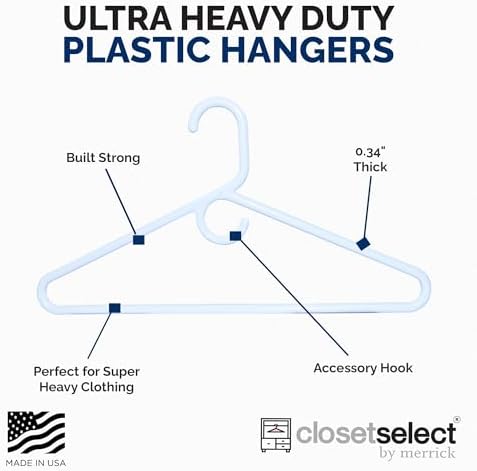 Closetselect Ultra Heavy Duty Hangers 28 Pack - Thick White Clothes Hangers