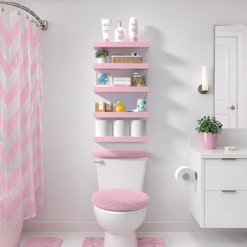 Sorbus 16 Inch Floating Shelves for Wall (3 Pack, Pink)