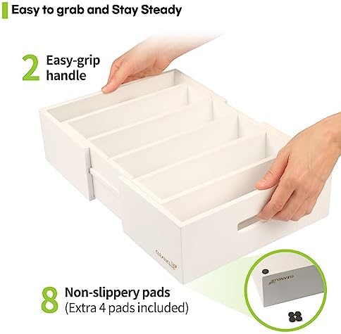 Expandable Bamboo Kitchen Cabinet Organizer for Food Container Lids Holder