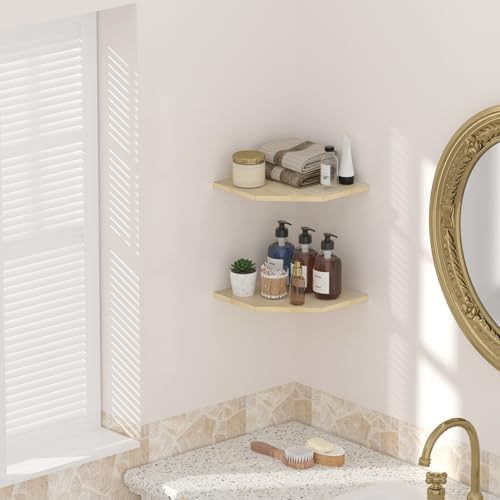 JJL Corner Shelving, Set of 2 Floating Wall Shelf for Wall Organizer Storage, Easy-to-Assemble, Floating Shelf for Boys 