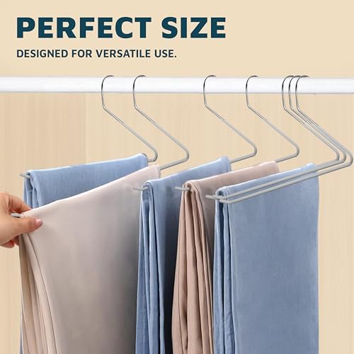 Lifemaster Metal Pants Hanger Set - 30 Pieces Elegant Non-Slip Closet Space Saving Hanger Set for Pants, Trouser, Blankets, and Jeans with Open Ended Sleek Design - White