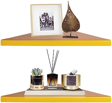 evron Corner Shelf Wall Mount, Acrylic Corner Shelves for Bathroom & Kitchen, Living Room, Space-Saving Wall Mounted Cor