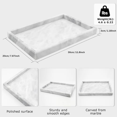 Marble Bathroom Tray,Pure Natural Marble Vanity Tray