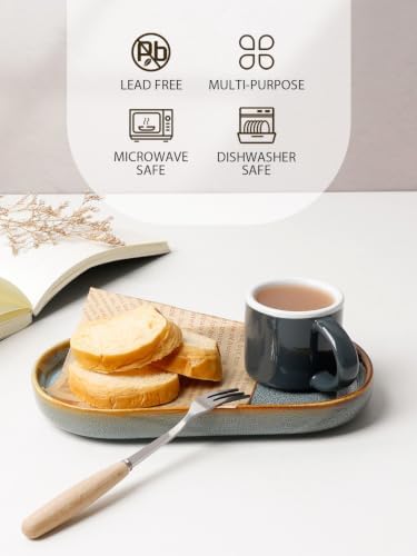 INGOFIN Ceramic Bathroom Vanity Tray for Counter, Decorative Organizer Tray