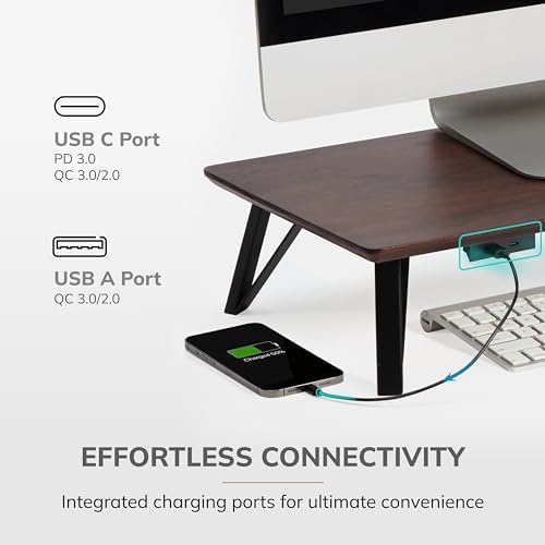Anji Mountain Monitor Stand for Desk - Desktop Organizer & Laptop Riser, Ergonomic Monitor Riser, Space-Saving, Durable,