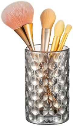 DASITON Glass Makeup Brush Holder, Bathroom Toothbrush Holders, Desk Pen Pencil Holder, Vintage Makeup Brush Cup, Multif