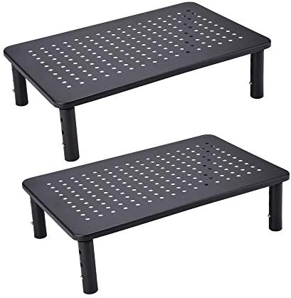 2 Pack Monitor Stand Rise 3 Height Adjustable,Computer, iMac, Pc, Printer, Desktop Ergonomic Metal Monitor Riser Stand w