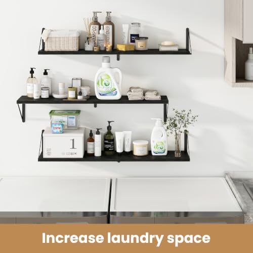 Heimlove Floating Book Shelves for Wall,39.37Inches Long Wall Mounted Bookshelves,Heavy Duty Bracket Shelves for Living 