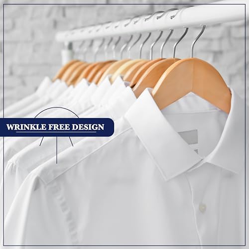 Wooden Hangers, 20 Pack, Non-Slip Velvet for Pants, Coats