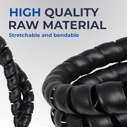 3/4" Spiral Cable Wrap, Plastic Wire Wrap Cord Protectors from Pets No Chew, Spiral Cable Management Sleeve Organizer fo