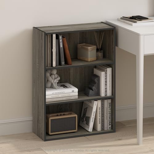 Furinno Simple Book Shelf, 3-Tier Bookshelf, Storage Shelves Bookcase, 9.7 x 23.7 x 31.5, for Living Room, Bedroom, Home