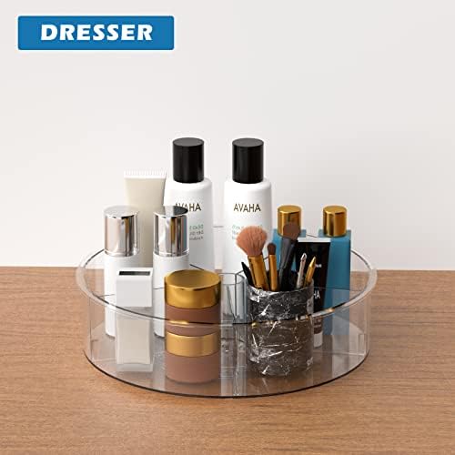 SANNO Round Lazy Susan Rotating Turntable Storage Container Rotating Organizer Spinning Organizer Bins for Kitchen Cabin