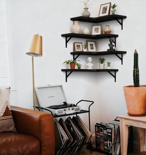 LEOPO Corner Floating Shelves Wall Mounted Set of 6, Corner Wall Shelve