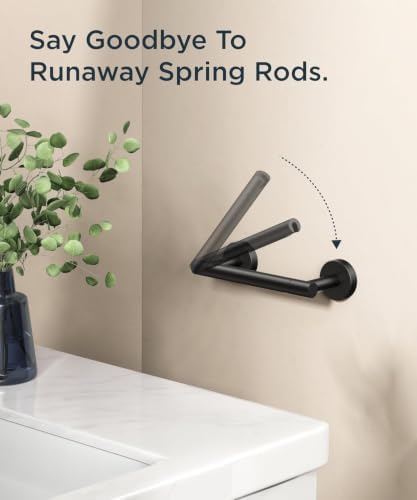 FORIOUS Toilet Paper Holder Wall Mount, Stainless Steel Rustproof Double Post Pivoting Tissue Roll Holder for Bathroom, 