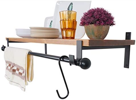 AddGrace Closet Rod Bracket Heavy Duty Shelf Brackets Black 12 Inch 4 Pack