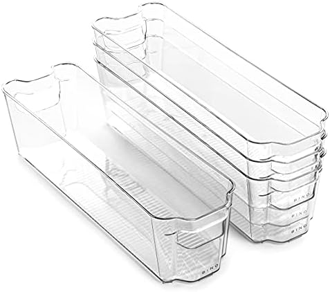 BINO | Stackable Storage Bins, Small - 4 Pack | The Stacker Collection | Clear Plastic Storage Bins | Organization and S