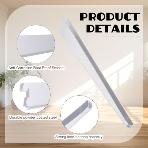 CroBlissful 20 Pcs Adjustable Shelf Brackets for Double Track System Closet Organization Heavy Duty Wire Shelf Brackets(