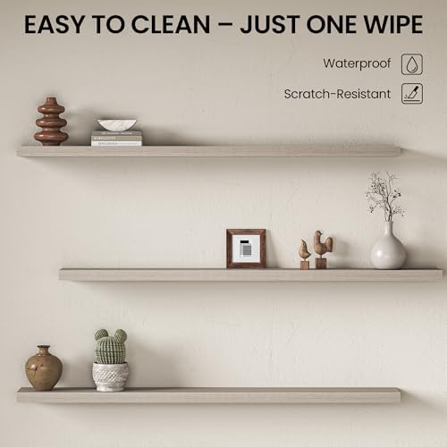 Fun Memories Floating Shelves for Wall 72 Inch, Set of 1 – Wall-Mounted Storage & Display Shelf with Invisible Bracket, 