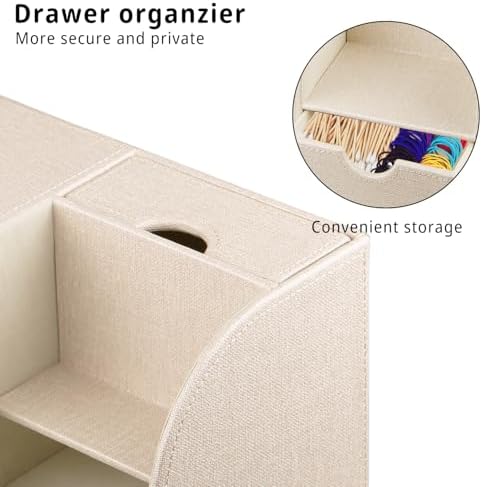 Tissue Box Cover with Drawer Organizer and Storage Tray,Cube Tissue Holder
