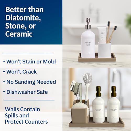 Spacewiser Countertop & Vanity Silicone Tray – 2 PC (11.7" & 7.7") Set