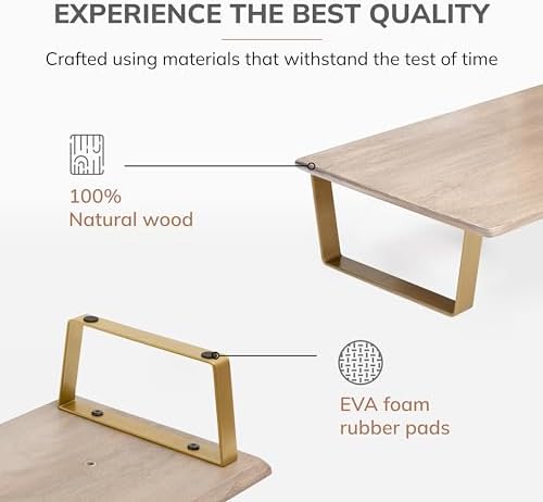 Anji Mountain Monitor Stand for Desk - Desktop Organizer & Laptop Riser, Ergonomic Monitor Riser, Space-Saving, Durable,