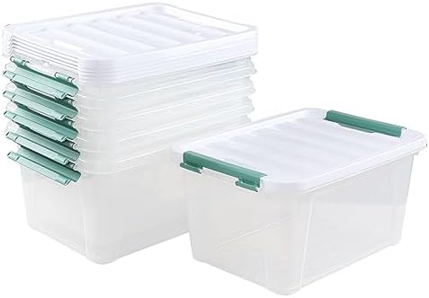 Quickquick 20 Quart Plastic Clear Latching Box, 6-Pack Clear Storage Box