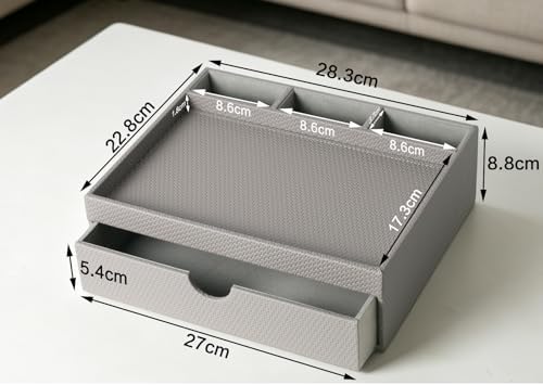 Leather Desk Organizer, Desktop Storage Box with Drawers, Organizer Made of Leather Material for Household Guest rooms