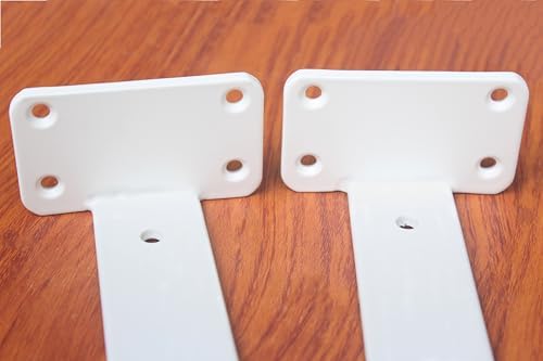 8 Pack - 11 inch White Hidden L Shelf Bracket (1/5 Inch Thicked) Iron Floating Shelf Brackets Rustic Industrial Metal Br