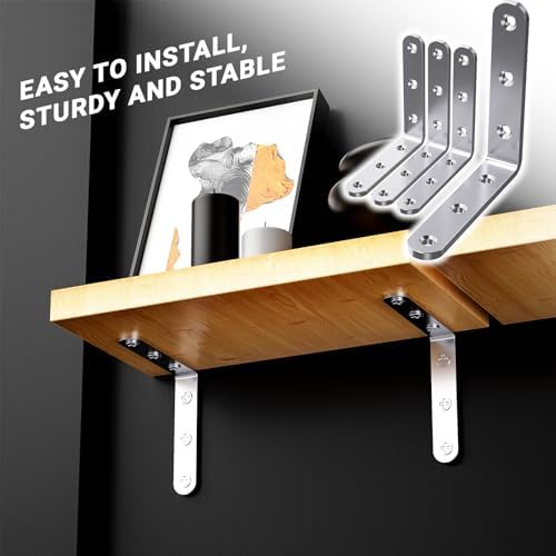 25Pcs Stainless Steel Angle Brackets 3”x 3” Heavy Duty Corner Brackets