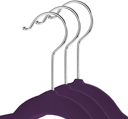 Casafield 100 Velvet Baby Hangers - 11" Size for Infant & Toddler Clothes - Purple
