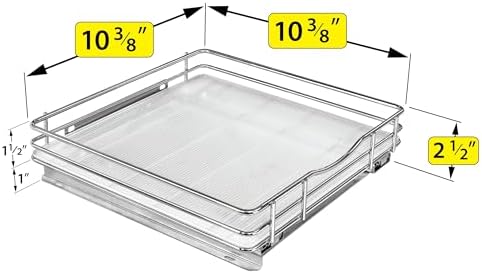 LYNK PROFESSIONAL® Pull Out Spice Organization for Cabinets - 10-3/8 inch Wide – Spice Rack for Inside Cabinets, Slide O