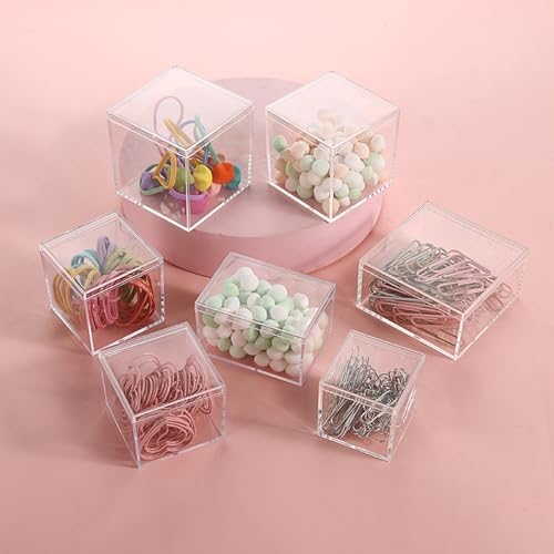 Acrylic Candy Box Clear Display Box with Lid Acrylic Square Cube Small Plastic Storage Box