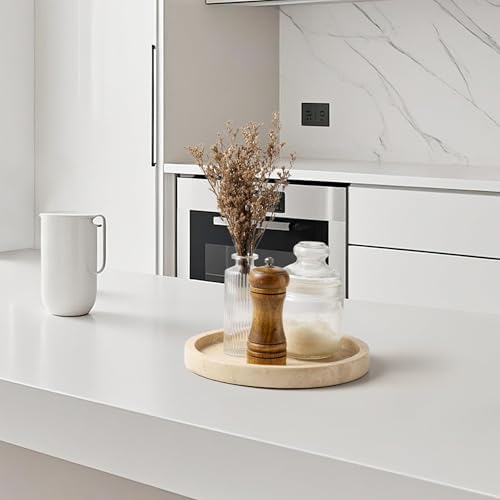 Natural Marble Vanity Tray for Bathroom Kitchen Dresser, Travertine Stone Decorative Trays for Jewelry, Perfume, Cosmeti