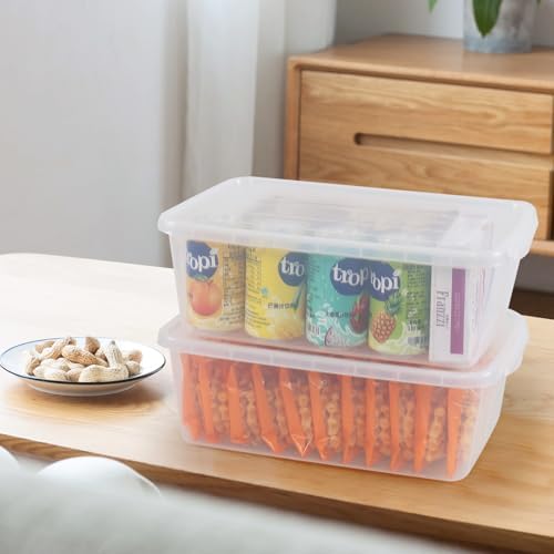 14 Quart Clear Plastic Latch Storage Container Bin with Lid, 4-Pack