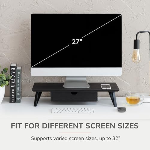 Anji Mountain Monitor Stand for Desk - Desktop Organizer & Laptop Riser, Ergonomic Monitor Riser, Space-Saving, Durable,