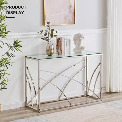 14" W x 44" L - Tempered Rectangle Glass Shelf Without Frame (5 Pieces Set) - 3/16" Thick -Pencil Polished