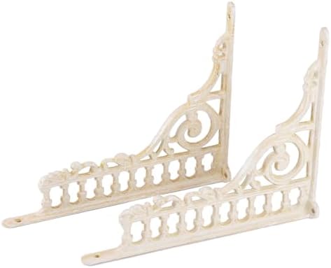 2PCS Cast Iron European Style Wall Shelf Brackets, 10.6in(L), White