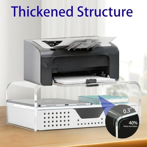 OPNICE Desk Organizer and Accessories, 2-Tier Computer Monitor Stand Riser with Drawer and 2 Pen Holders, Laptop Stand, 
