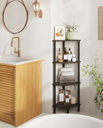 IBUYKE 4 Tier Corner Shelf Stand,Industrial Corner Display Rack WBC014B