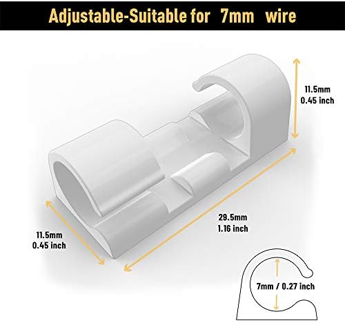 Cable Clips with Strong Self-Adhesive, XIAOXI Cable Management TV PC Wire Holder Sticky Tidy and Organizer Cord and Wire