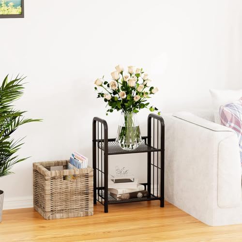 Bookshelf Storage Shelf Bookcase Freestanding Storage Stand for Living Room, Bedroom, Kitchen, Rust Resistance, Easy Ass