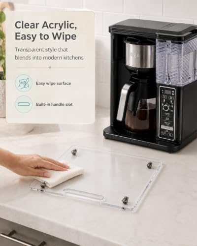 Appliance Slider – Sliding Tray for Coffee Maker, Clear Acrylic 10 x 12 In