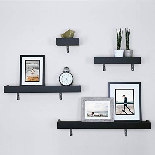 Shelf Brackets 16pcs Corner Brace Black Steel L Brackets for Shelves 5 Inch x 3 Inch Decorative Corner Brackets for Wall