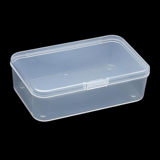 12 pcs Clear Plastic Box Containers (4.65" x 2.84" x 1.38 inch), Organizer Storage Box for Small items, Rectangular Storage Containers, Small Bead Organizer