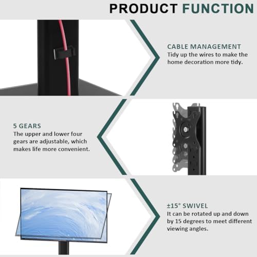 BFTOU Monitor Stand for 13"–32" Screens Swivel Computer Monitor Holder Freestanding 5 Height Adjustable TV Stand VESA 80