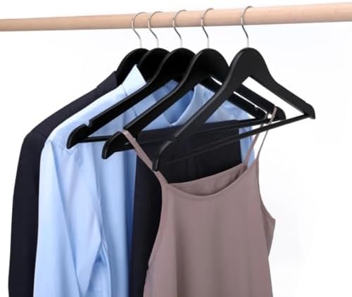 30 Pack Maple Wooden Hangers, Natural Wood Clothes Hangers with 360° Swivel Hook, Non-Slip Shoulder Notches, Durable Hea