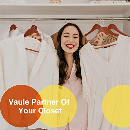 Wooden Hangers Clothes Hangers 30 Pack Slim Wood Hanger Coat Hanger for Closet,Hanger with Extra Smooth Finish,Hangers for Shirt Suit Dress Yellow Peach