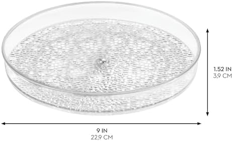 iDesign 9-Inch Plastic Lazy Susan Organizer, Clear, Set of 2
