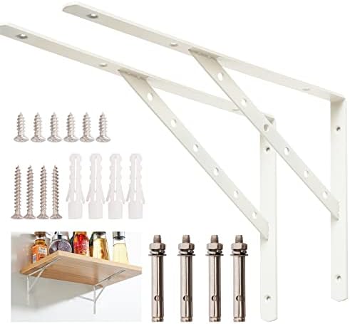 Shelf Brackets 16 Inch, Heavy Duty 90 Degree Floating Wall Shelves Brackets Triangle Shelf Brackets, Solid Stainless Ste