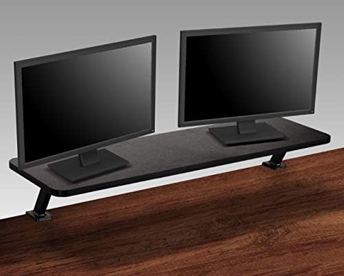 Kantek Ergonomic Mounted Computer Monitor Riser Stand, Floating Desk Shelf, Clamp On Base, Extra-Wide, 39.4" X 10.2" X 5